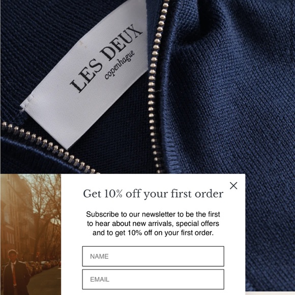 Les Deux Copenhagen Navy Zip Up Sweater - Picture 3 of 6